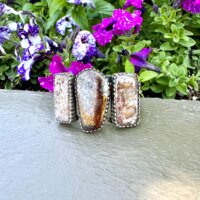 Custom Campbellite 3 Stone Cuff Bracelet in Sterling Silver