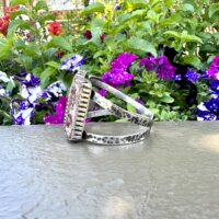Custom Campbellite 3 Stone Cuff Bracelet in Sterling Silver - Image 5