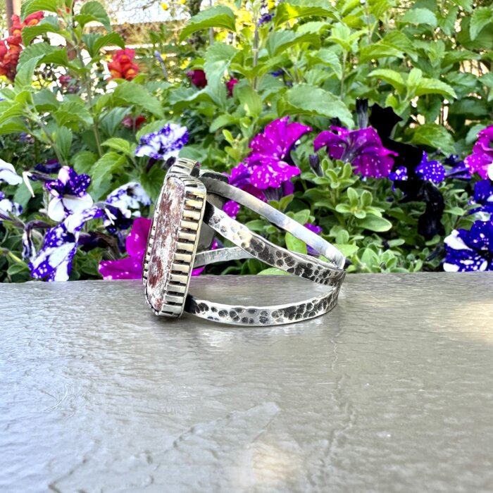 Custom Campbellite 3 Stone Cuff Bracelet in Sterling Silver - Image 5