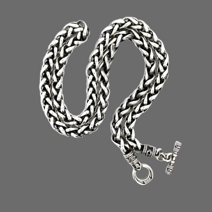 24" Sterling Silver Toggle Necklace Chain by Night Rider