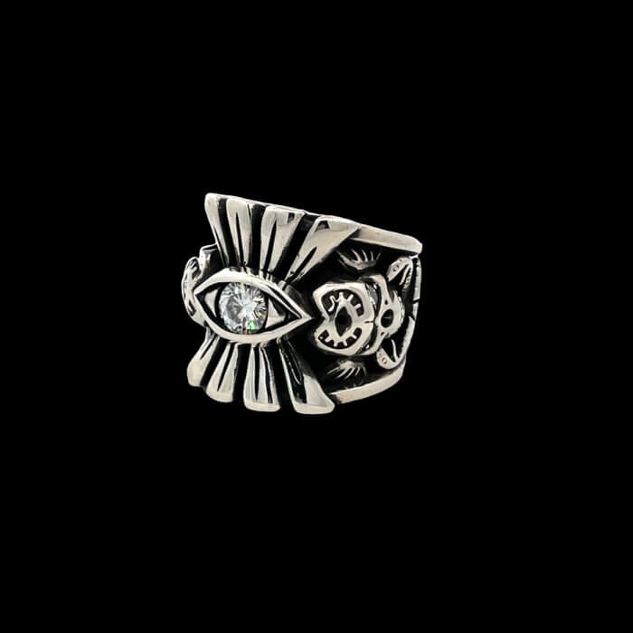 Designer Night Rider Moissanite Eye of Providence in Sterling Silver - Image 7