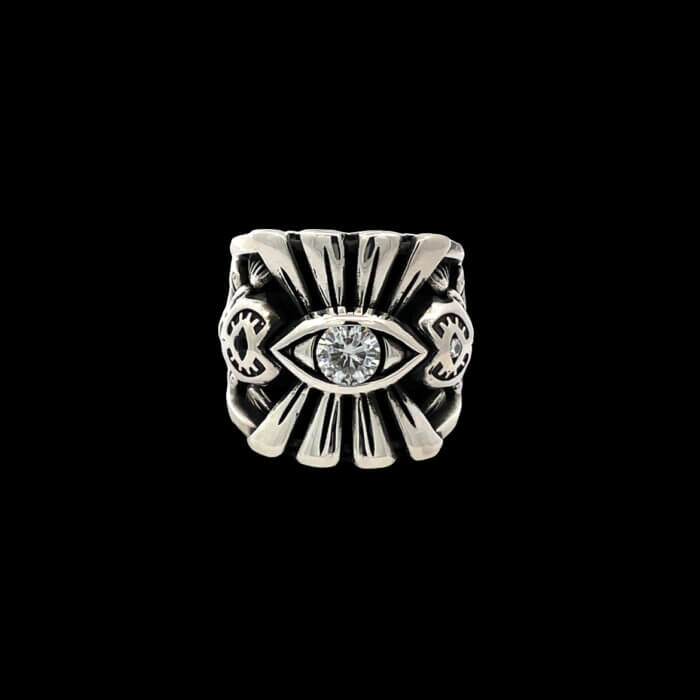 Designer Night Rider Moissanite Eye of Providence in Sterling Silver - Image 2