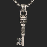 Sterling Silver Queen's Key Pendant by Night Rider