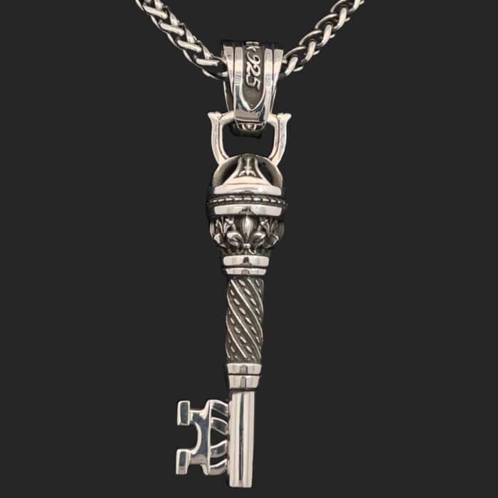 Sterling Silver Queen's Key Pendant by Night Rider