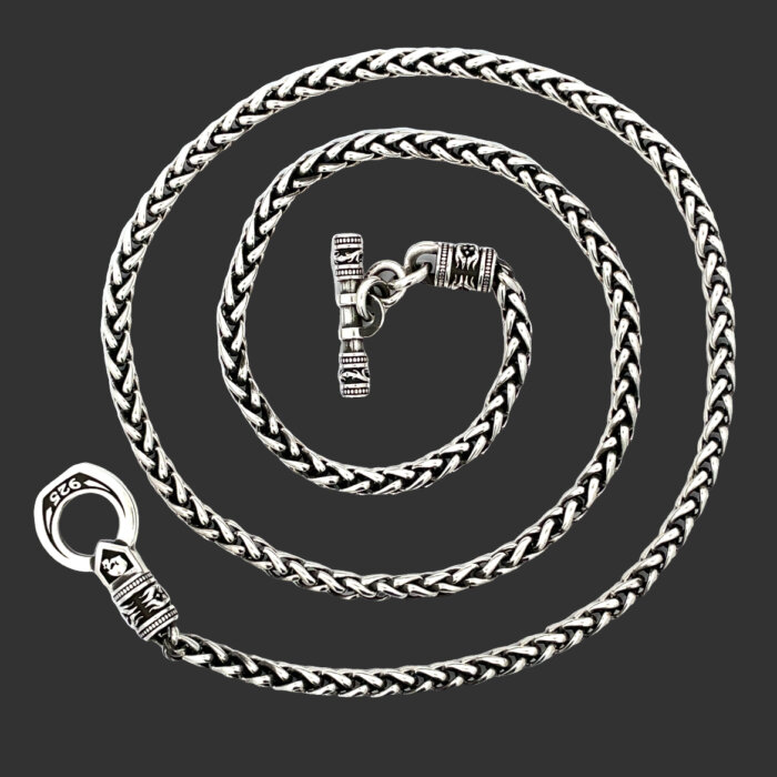 24" Night Rider Sterling Silver Toggle Necklace Chain - Image 6
