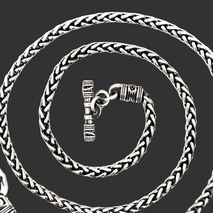 24" Night Rider Sterling Silver Toggle Necklace Chain - Image 3