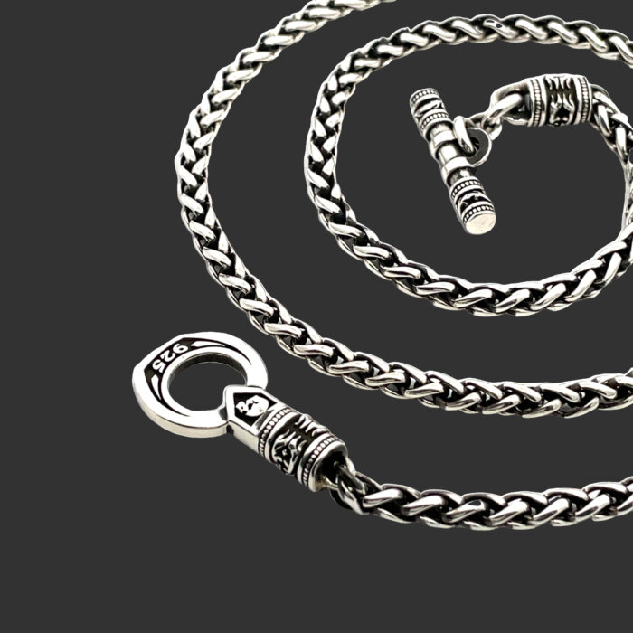 24" Night Rider Sterling Silver Toggle Necklace Chain - Image 2