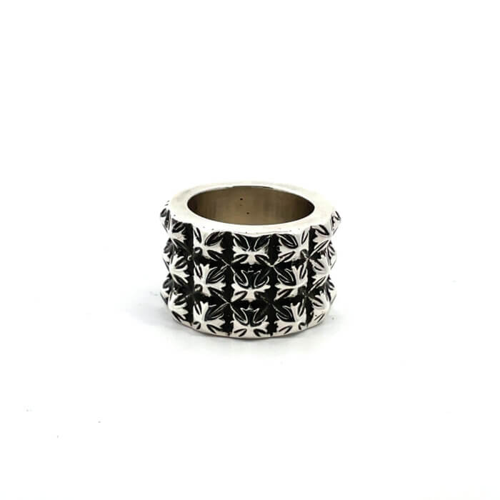 Designer Chrome Hearts Triple Pete Punk Sterling Silver Ring - Image 4