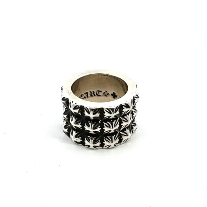 Designer Chrome Hearts Triple Pete Punk Sterling Silver Ring - Image 2