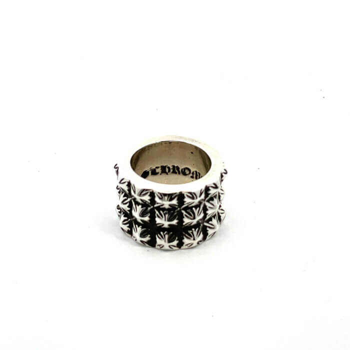 Designer Chrome Hearts Triple Pete Punk Sterling Silver Ring - Image 5
