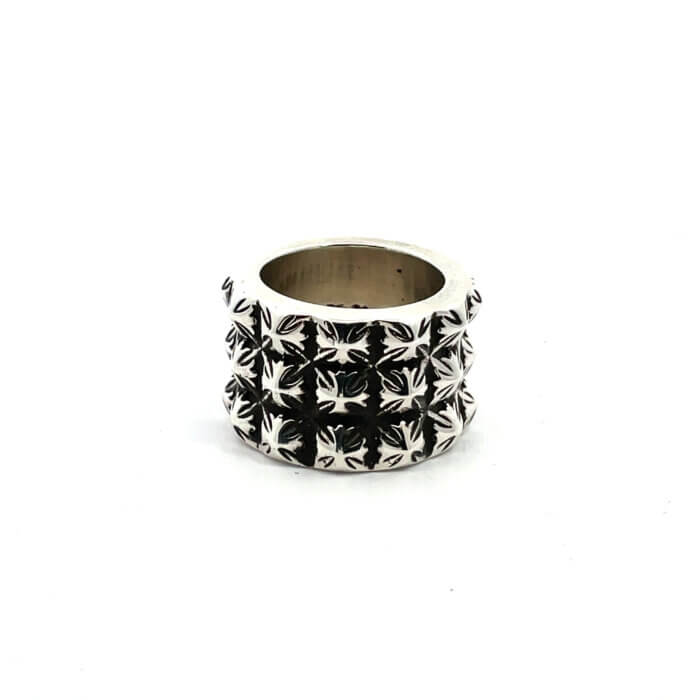 Designer Chrome Hearts Triple Pete Punk Sterling Silver Ring