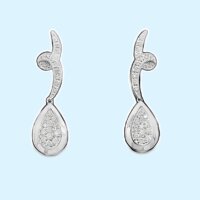 14k White Gold Fancy Diamond Drop Earrings