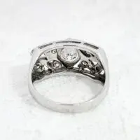 14k White Gold Old Fashion Diamond Ring - Image 4