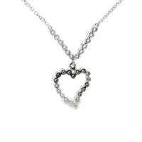 18k White Gold 1.10tw Diamond Heart Shaped Necklace w/ 17" 14k Chain - Image 2