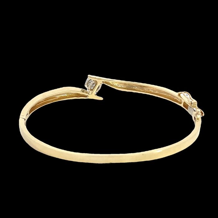 14k Yellow Gold Moissanite Bangle Bracelet - Image 5