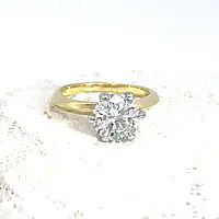 18k Two-Toned Diamond Solitaire Ring