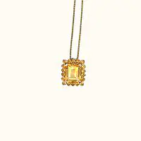 Citrine Emerald-Cut Pendent in 14k Yellow Gold - Image 3