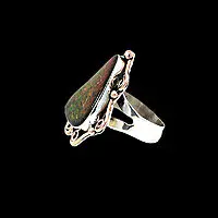 Custom Ammonite Shell Ring in 14k Rose Gold & Sterling Silver - Image 4