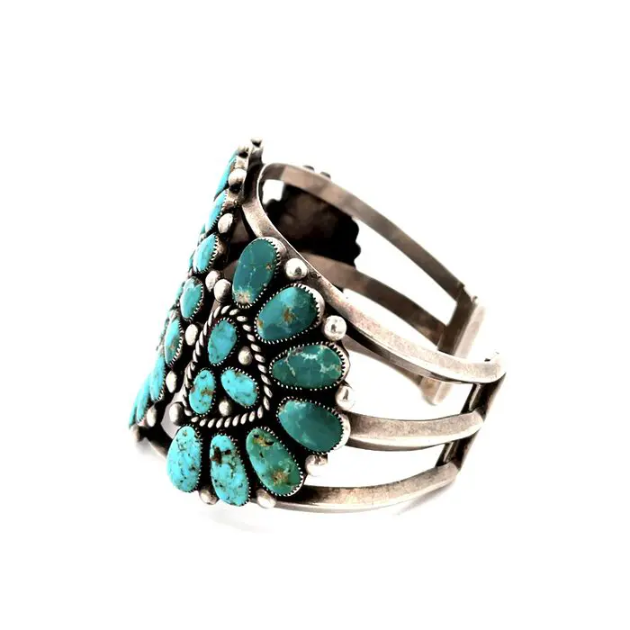 High Grade Turquoise Cuff in Sterling Silver | Jewelsmith