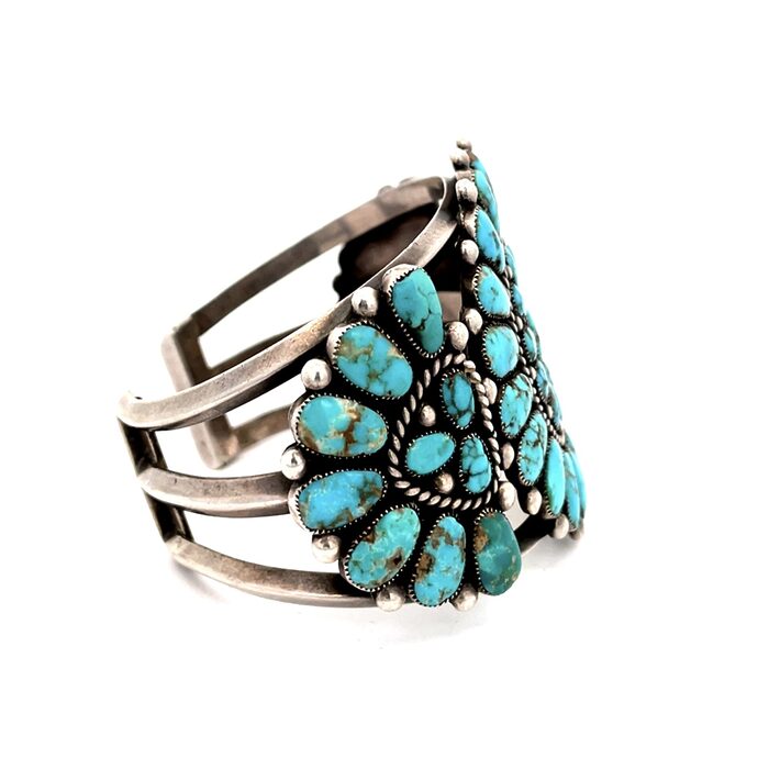 High Grade Turquoise Cuff in Sterling Silver - Image 3