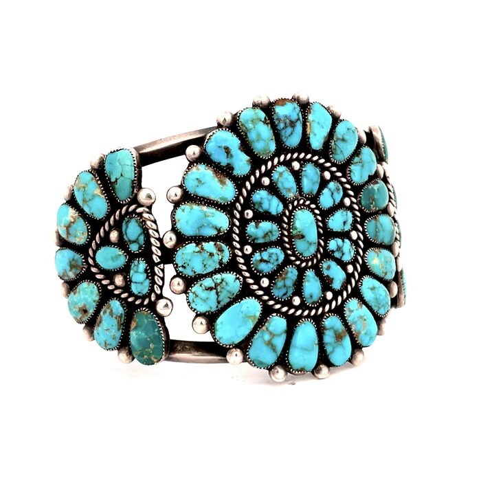 High Grade Turquoise Cuff in Sterling Silver - Image 2