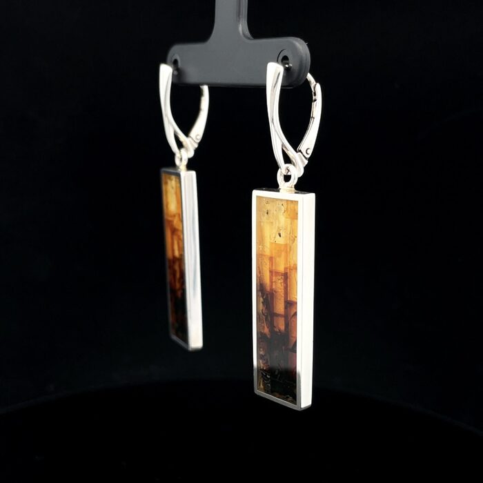 Oblong Amber Earring in Sterling Silver - Image 4