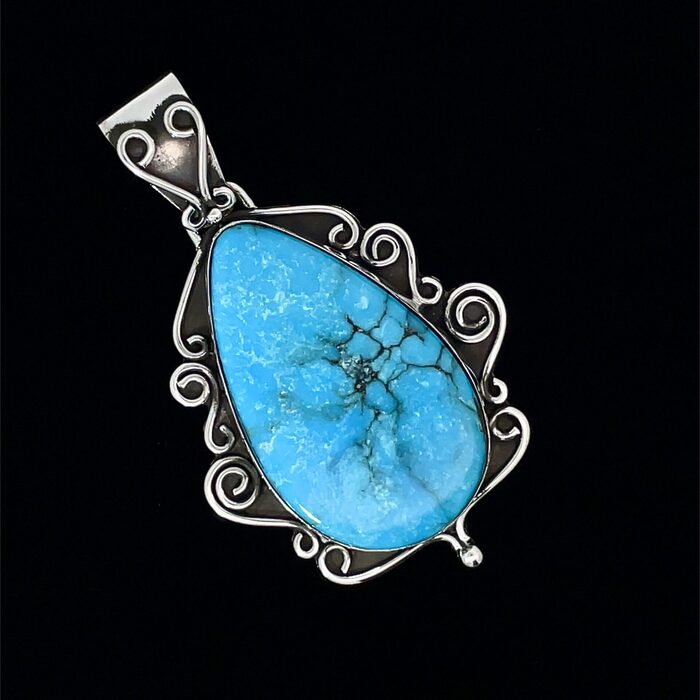 Custom Made Turquoise Pendant in Sterling Silver - Image 2