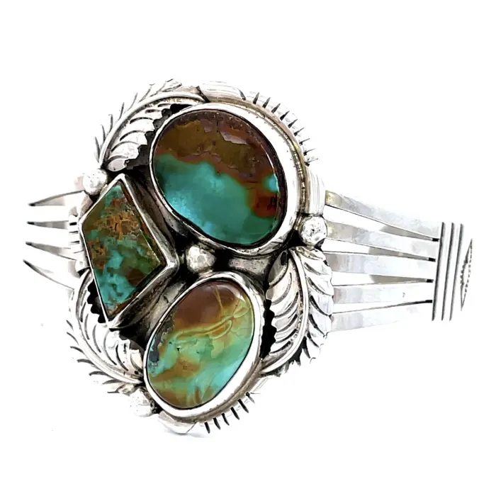3 Stone Royston Turquoise Bracelet - Image 3