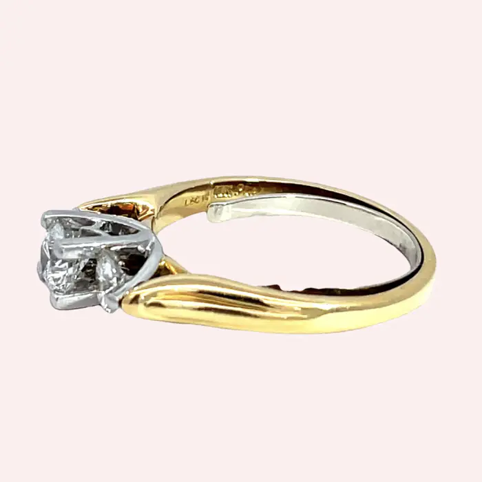 3 Stone 1.01ct Diamond Ring in 18k Yellow Gold & Platinum - Image 6