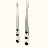 Black Onyx Earring in Sterling Silver - Image 2