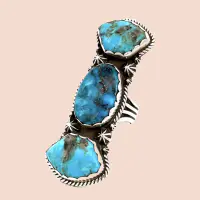 Martin Clement Navajo Turquoise Ring in Sterling Silver - Image 7