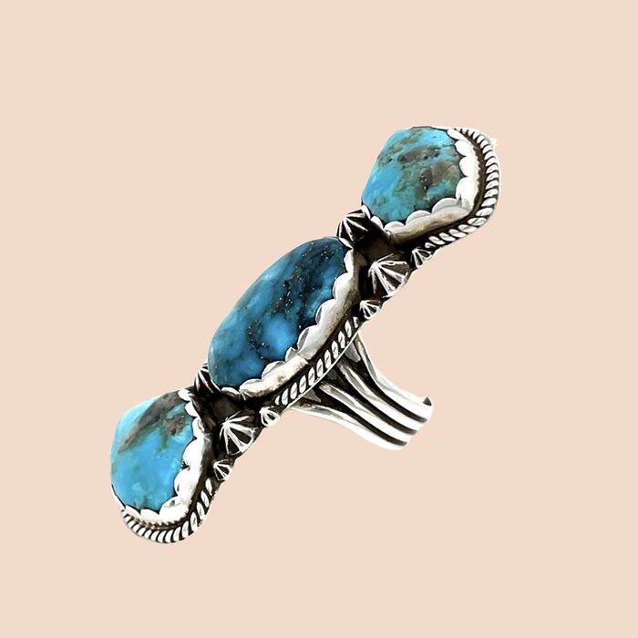 Martin Clement Navajo Turquoise Ring in Sterling Silver - Image 6