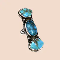 Martin Clement Navajo Turquoise Ring in Sterling Silver - Image 4