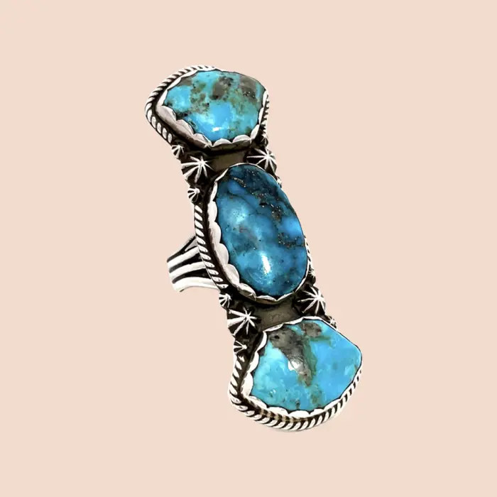 Martin Clement Navajo Turquoise Ring in Sterling Silver - Image 4