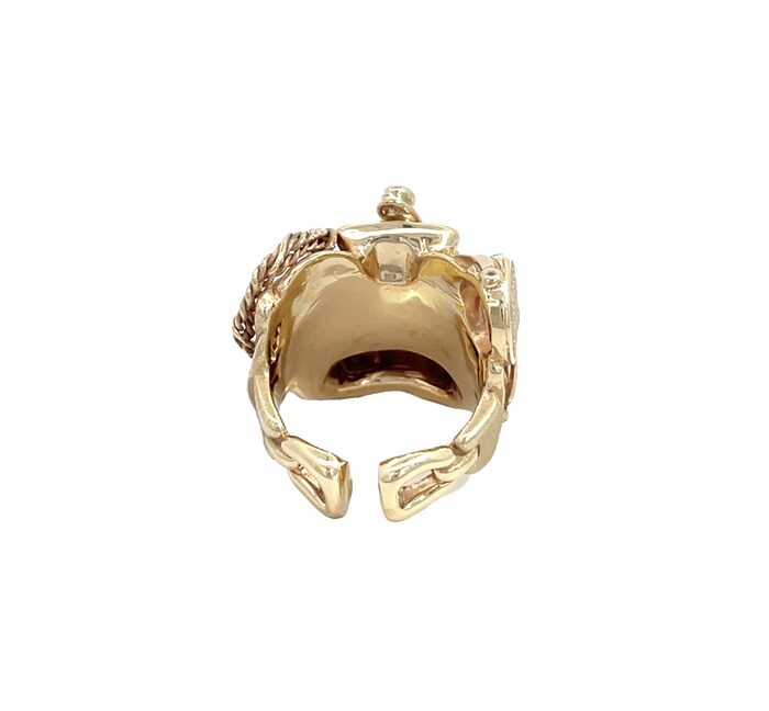 14k Yellow Gold Cowboy Saddle Ring - Image 4