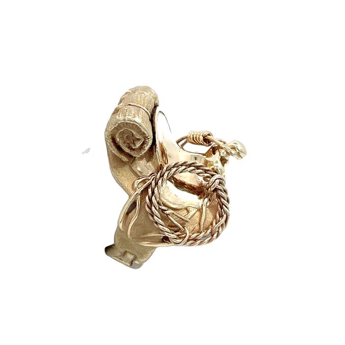 14k Yellow Gold Cowboy Saddle Ring - Image 6