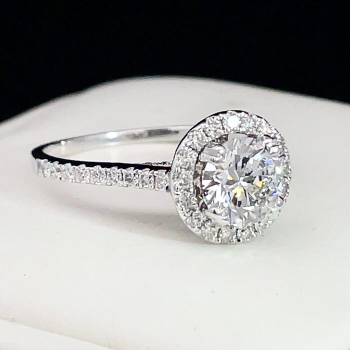 14k White Gold 1.02 ct Lab-Grown Diamond Halo Engagement Ring - Image 5