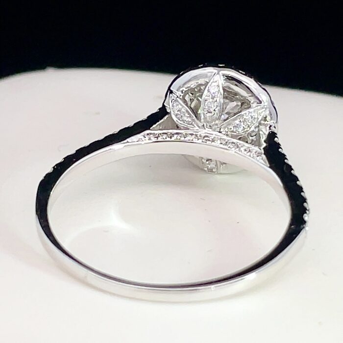 14k White Gold 1.02 ct Lab-Grown Diamond Halo Engagement Ring - Image 6