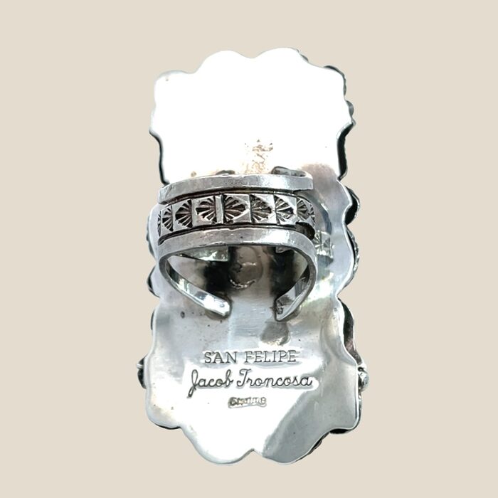 Signed Jacob Troncosa Turquoise Lizard Ring - Image 5