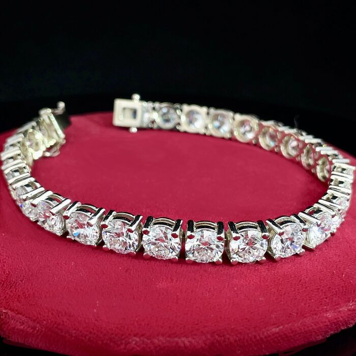 14k White Gold Lab Diamond Bracelet - Image 3