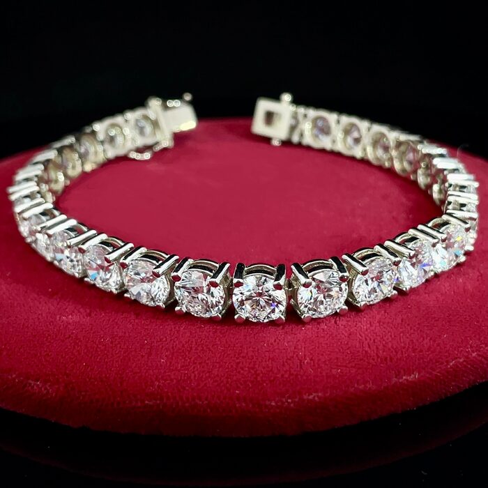14k White Gold Lab Diamond Bracelet - Image 2